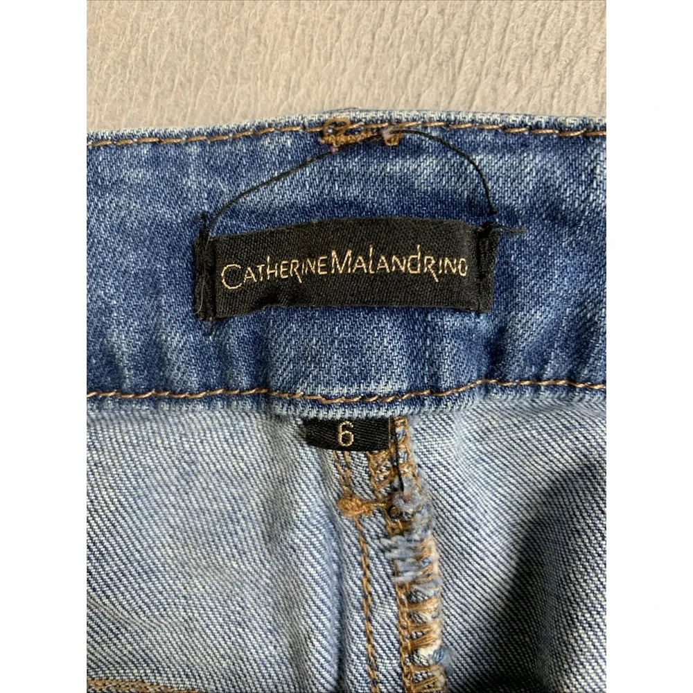 Catherine Malandrino Jeans Women's Size 6 Blue‎ Denim Pants Distressed Knees
